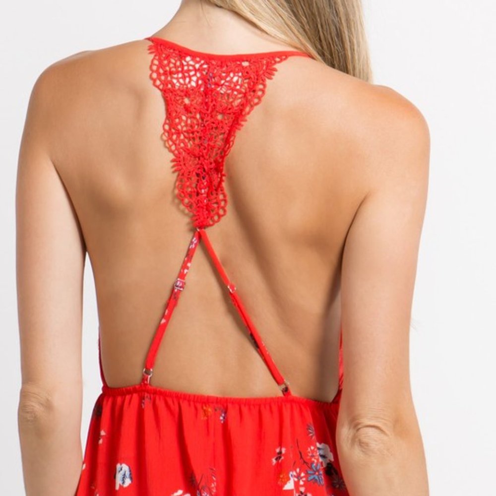 NWT Red Floral Maxi Dress - Picture 7 of 13